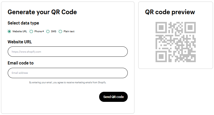 Shopify QR Code Generator